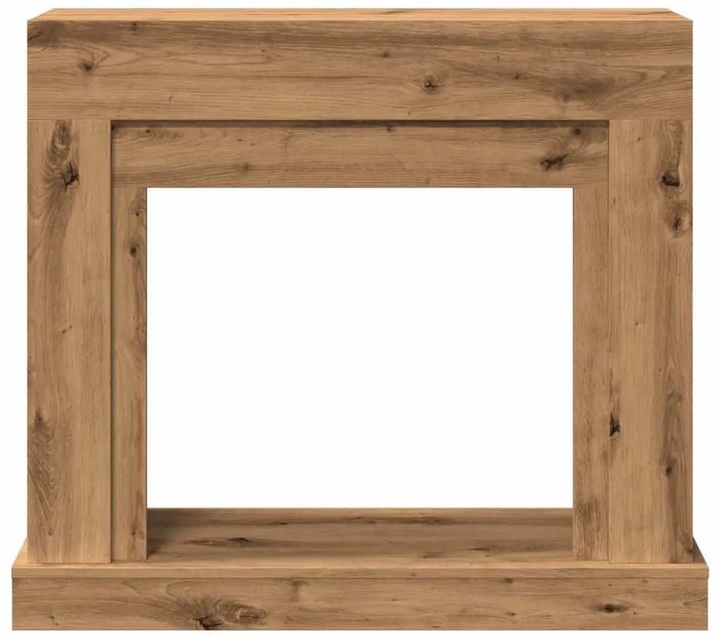 kézműves tölgy színű szerelt fa kandallóburkolat 100x30x87,5 cm
