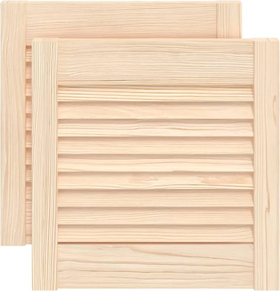 vidaXL 2 db tömör fenyőfa lamellás szekrényajtó 39,5 x 39,4 cm