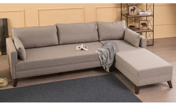 KORFU L-alakú jobb oldali sarokülőgarnitúra, krémszínű