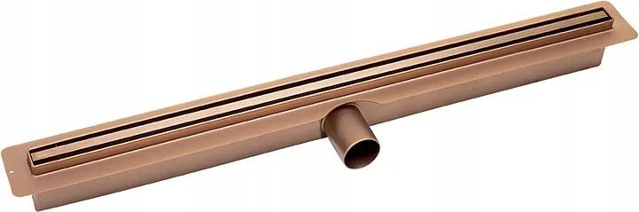 Lineáris Lefolyó 50CM Rozé Arany Slim Keskeny Rács Rozsdamentes Acél Laveo