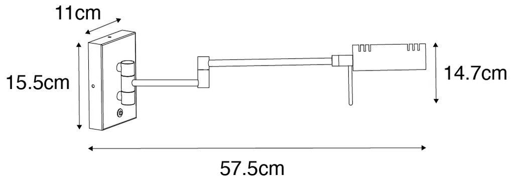 Design fali lámpa acélból, beépített LED-del, dimmerrel - Notia