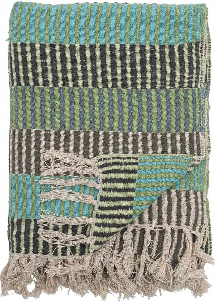 Takaró pléd Isnel Blue Bloomingville