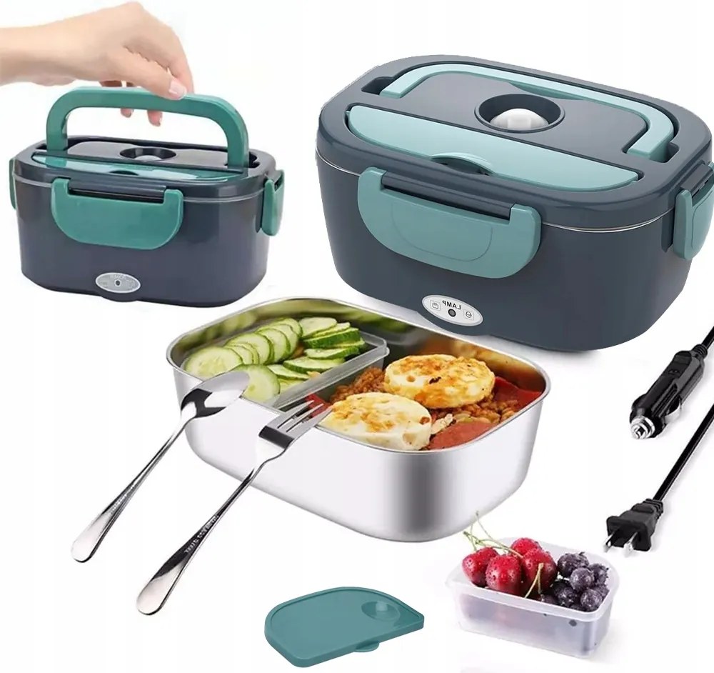 Fűthető uzsonnás doboz autóba és otthonra 60W 1.5L thermo táska