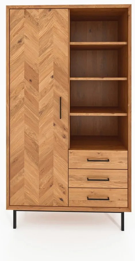 Natúr színű tölgyfa ruhásszekrény 97x176 cm Abies – The Beds