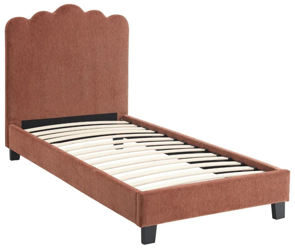 Rozsdabarna Szövet Kárpitozott Ágy 90x200 CRATER