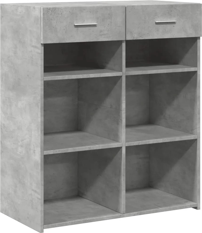vidaXL betonszürke szerelt fa tálalószekrény 80 x 42,5 x 93 cm