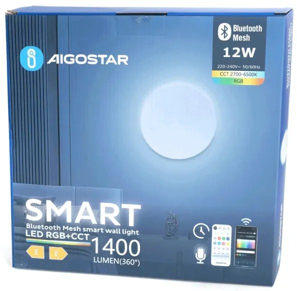 Aigostar - LED RGBW Dimmelhető fali világítás MESH Smart LED/12W/230V + távirányító fehér