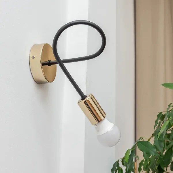 OXFORD fali lámpa 1x E27/15W/230V, arany/fekete