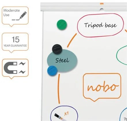Flipchart tábla, mágneses felület, 70x100 cm, EcoLabel, NOBO Premium Plus, fehér (VN5701)