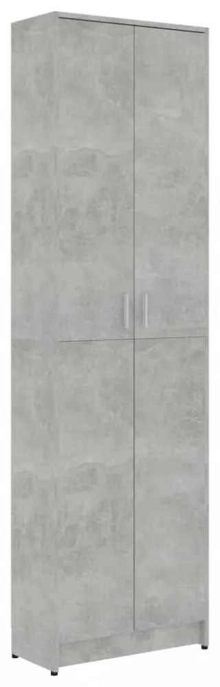 betonszürke szerelt fa előszobaszekrény 55 x 25 x 189 cm