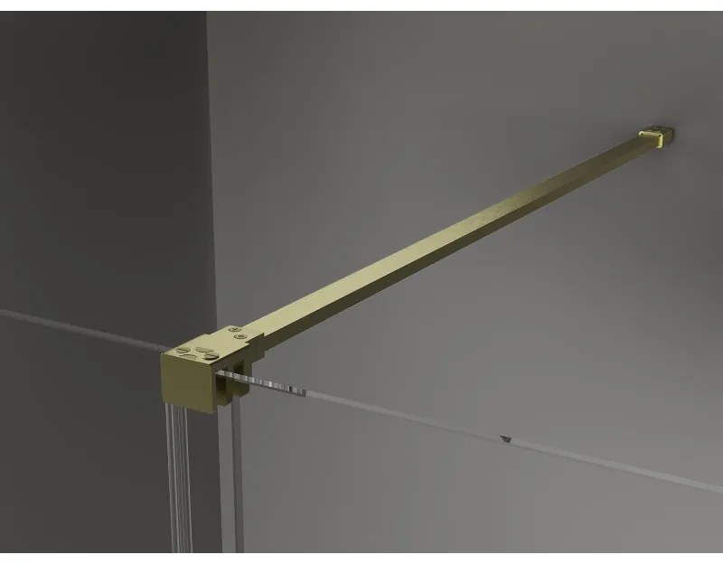 Mexen Velar, tolóajtós zuhanykabin 150 x 75 cm, 8mm szürke üveg, arany matt, 871-150-075-41-55