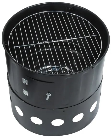 Faszénfüstölő ház 3 az 1-ben fekete