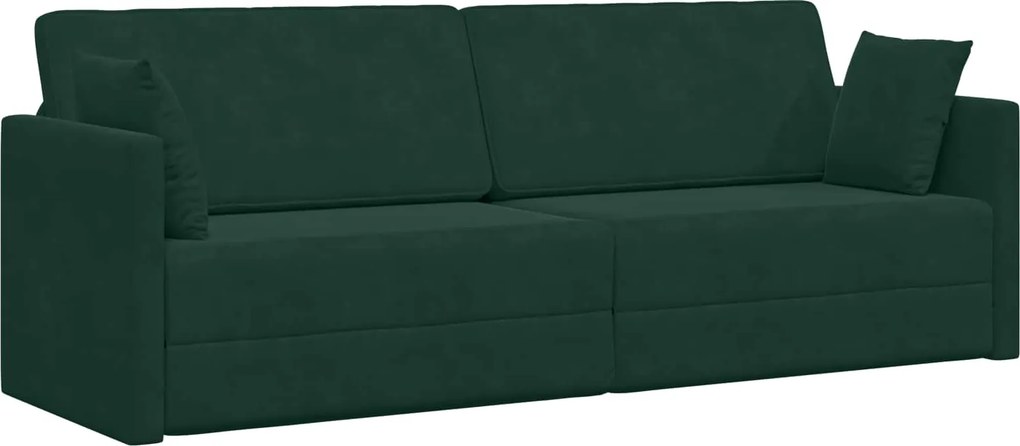 vidaXL Padlókanapé-ágy 200cm Sötétzöld Bársony