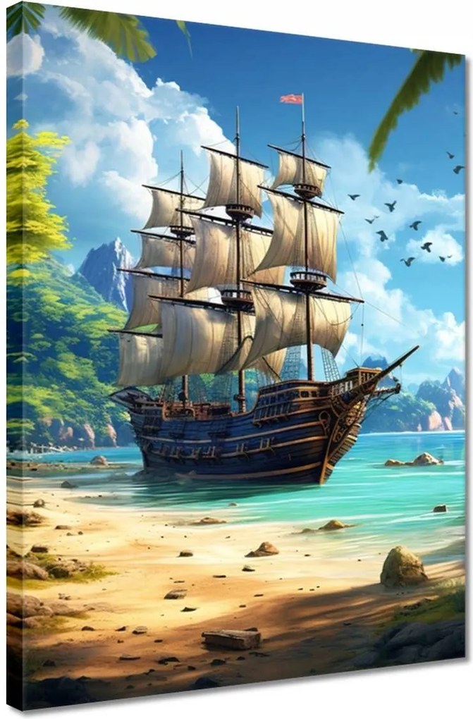 Vászonkép 30x40 Hajó a paradicsomi szigeten