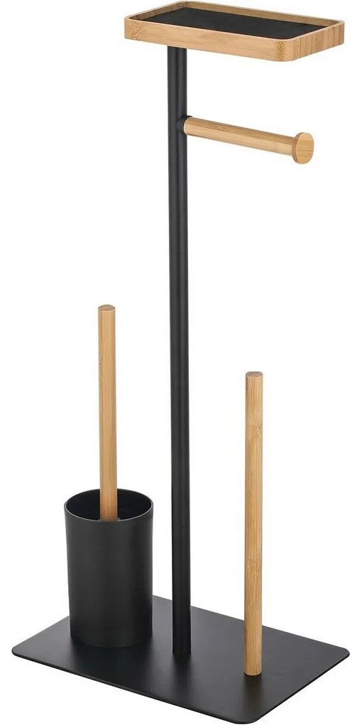 MSV WC papír tartó kefével és tartóval Teiki 20 x 30 x 67 cm, fekete