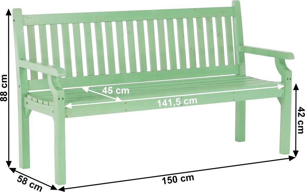 Fából készült kerti pad, neo mint, 150 cm, KOLNA