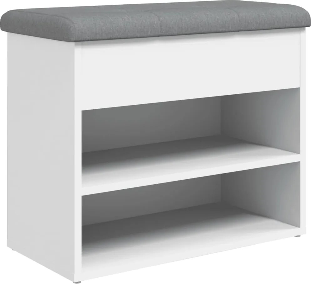 vidaXL fehér cipőpad 62 x 32 x 50 cm rétegelt fából