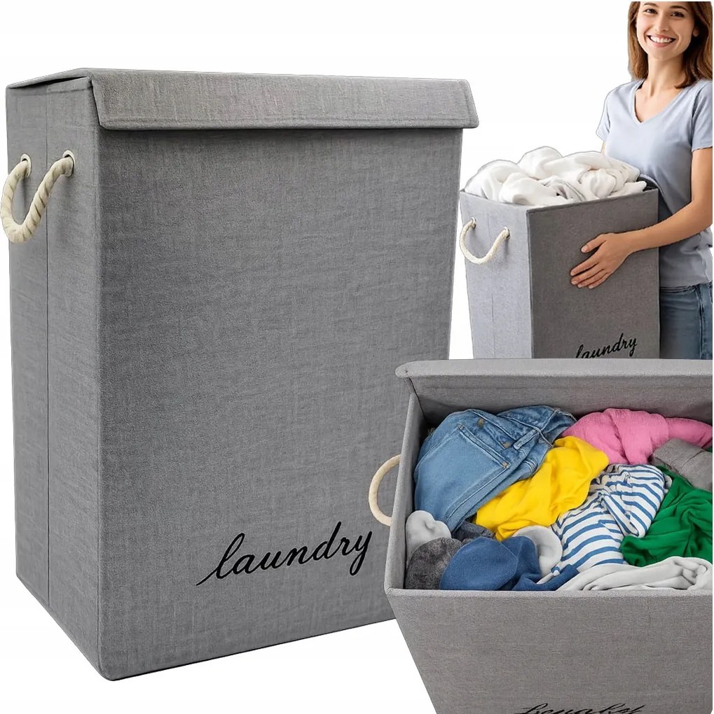 Szabadon Álló Szennyestartó Kosár, Zárható, 68L