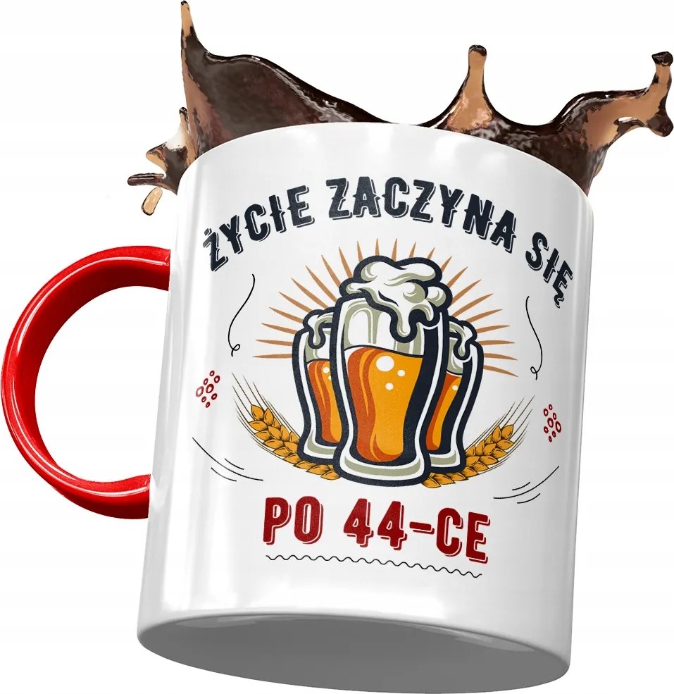 Piros Bögre Születésnapra 44 44-es 44-es Ajándék Nyomtatott Fotóval