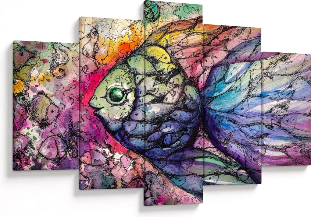 Kép - színes hal (150x105 cm)