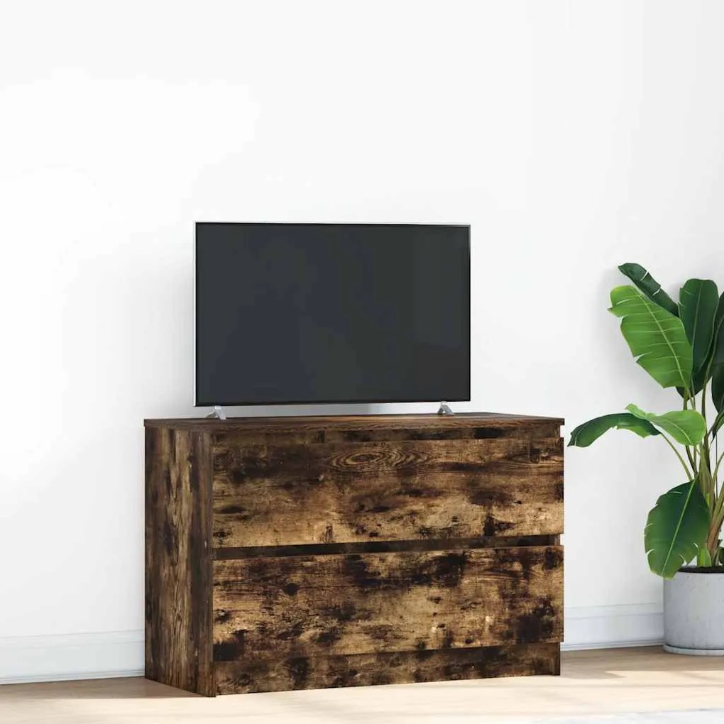 füstös tölgy színű szerelt fa TV-szekrény 80x35x54 cm
