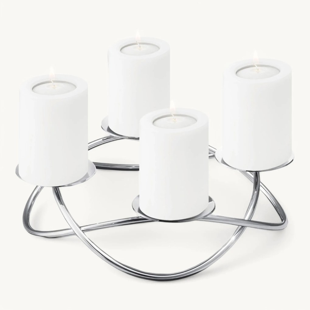 Adventi koszorú Alloa (ø 33 cm), polírozott rozsdamentes acél - EDZARD