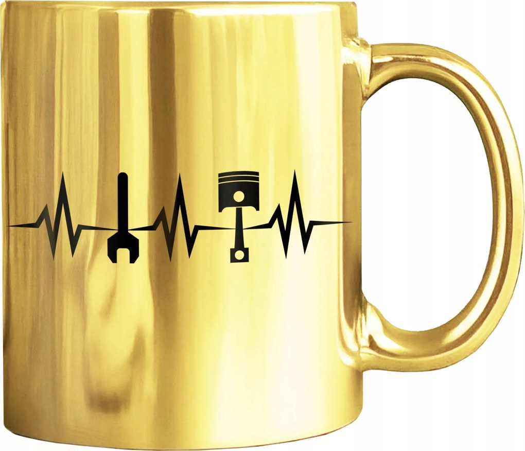 Arany Színű, Nyomott Mintás Bögre, Ideális Szerelőnek Kerámia 330 ML