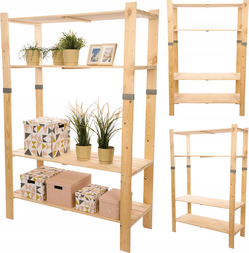 Könyvespolc játékpolc fa könyvespolc kamra 179cm Fenyő