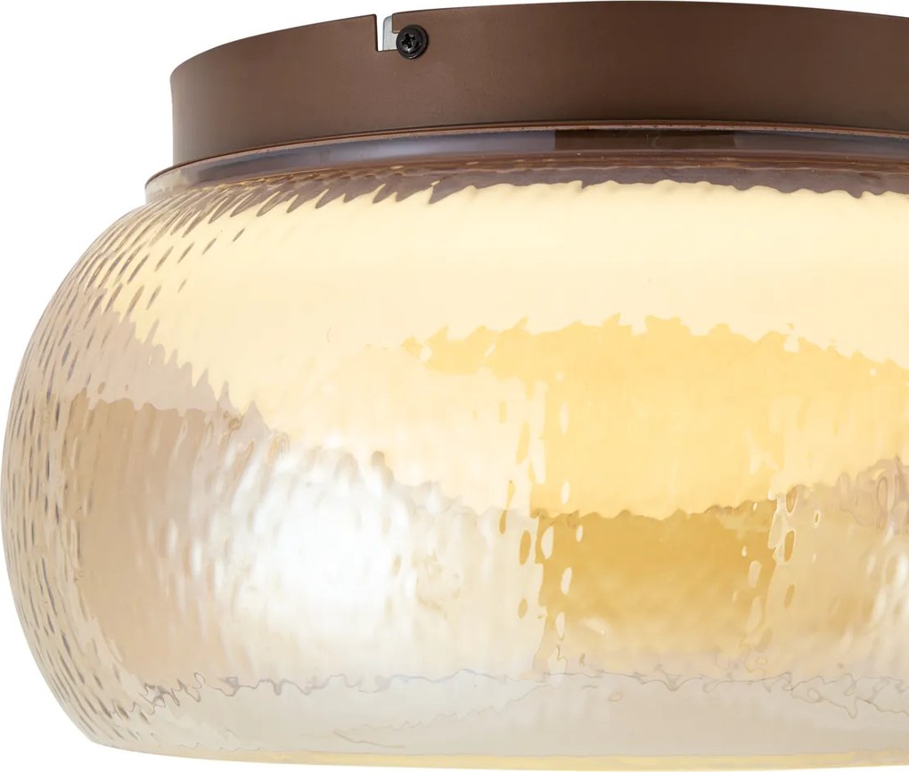 Art Deco mennyezeti lámpa barna borostyánszínű üveggel, LED-del, 3 fokozatban szabályozható - Thimble