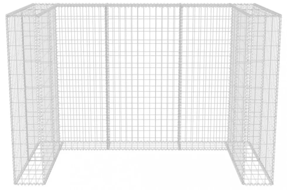 acél gabion 2 db gurulós kukához 180 x 100 x 120 cm