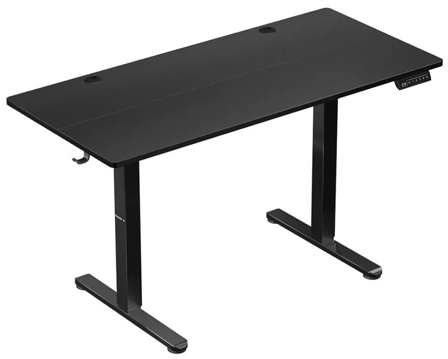 Elektromos állítható magasságú íróasztal, memória funkcióval, 120 cm x 60 cm, fekete