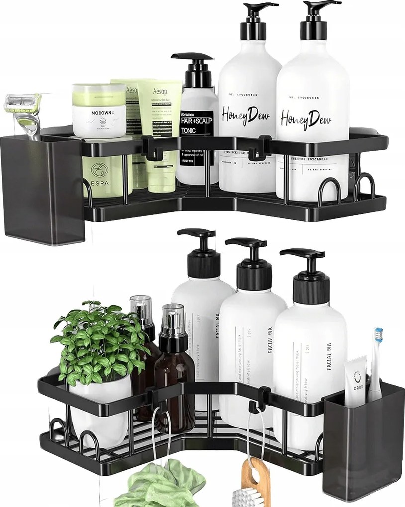 Sarok Zuhanypolc Fúrás Nélkül Kiváló Minőségű 2 Db-os Szett