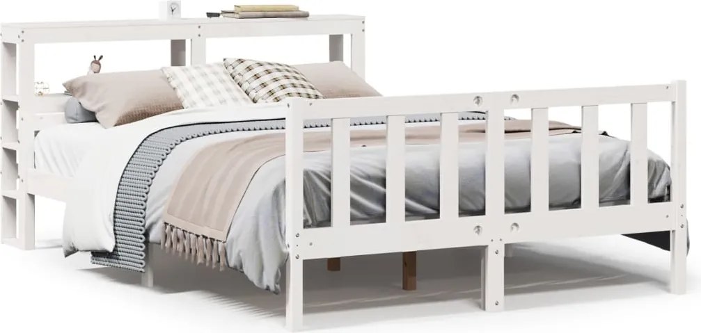vidaXL fehér tömör fenyőfa ágy matrac nélkül 150 x 200 cm