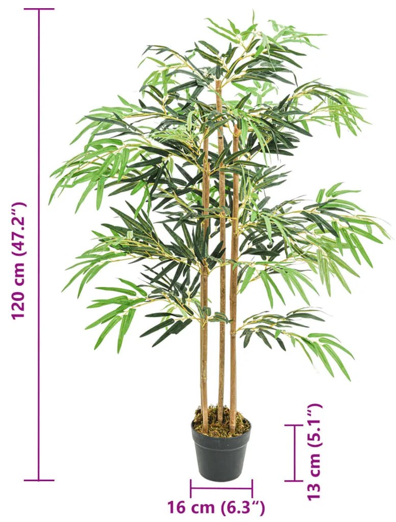 vidaXL zöld mű bambuszfa 730 levéllel 120 cm
