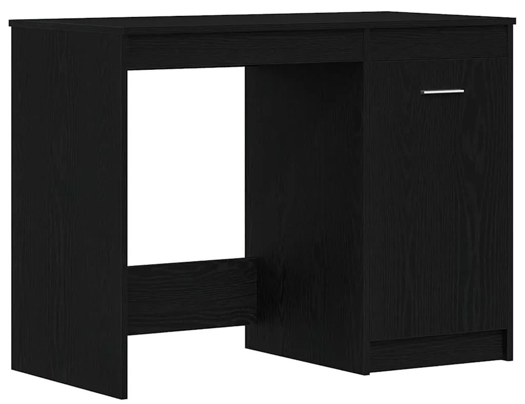 vidaXL Asztal tárolóval Fekete tölgy 100 x 50 x 76 cm Faanyag