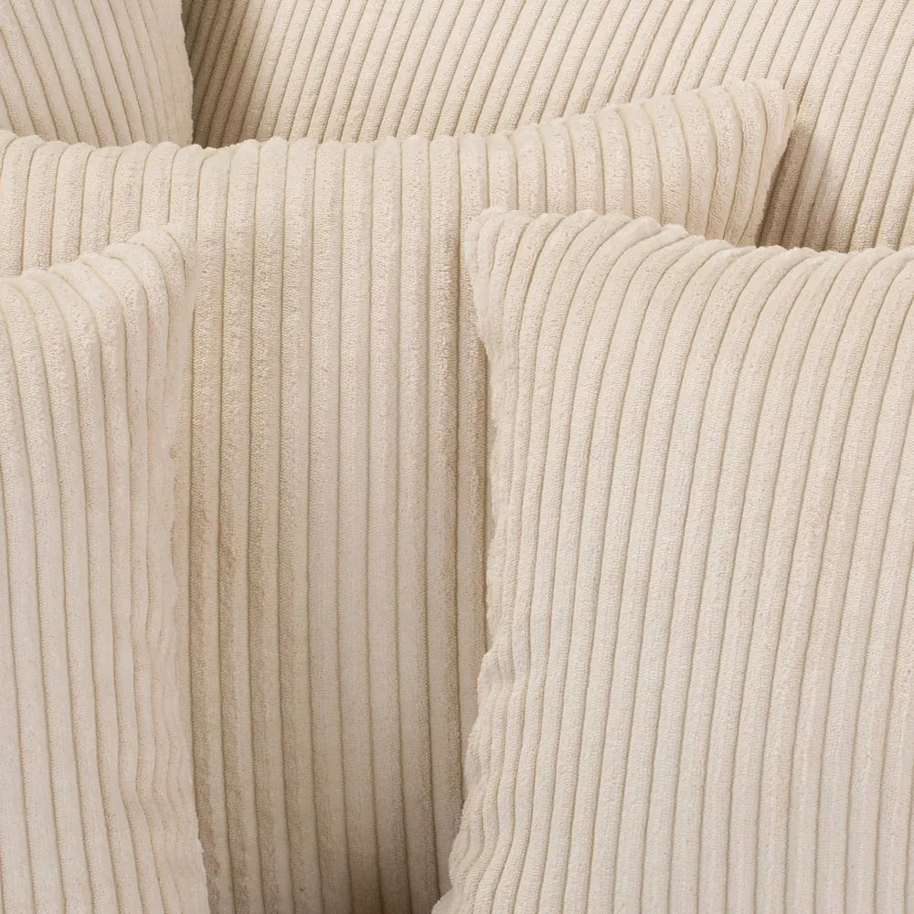 Krémszínű kordbársony sarokkanapé (bal oldali) Ariella – Ropez