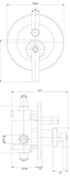 OMNIRES AM5235CR - Beépíthető ARMANCE zuhanycsaptelep