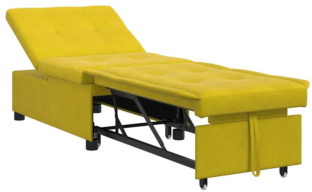 Kanapéágy Sárga 67 x 194 x 38 cm Bársony