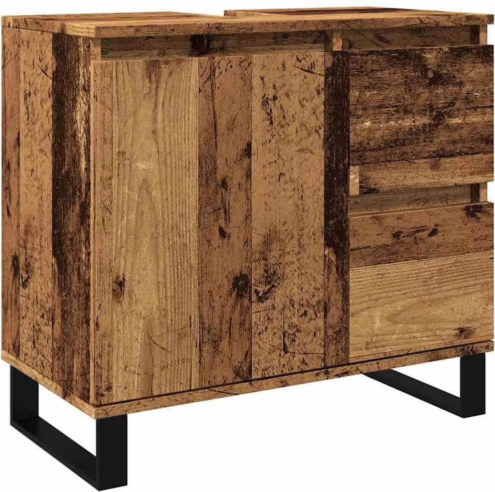 vidaXL antik fa színű szerelt fa mosdószekrény 65 x 33 x 60 cm