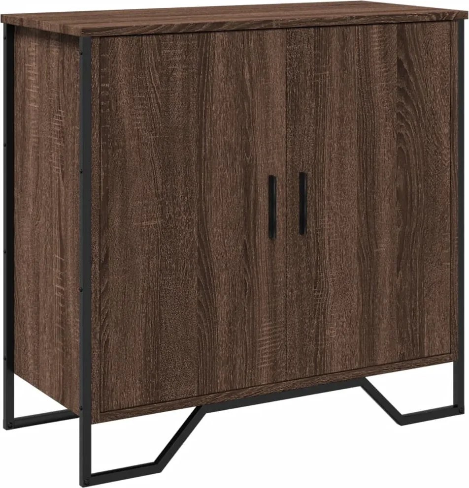 vidaXL fekete szerelt fa tálalóasztal 78 x 35,5 x 74,5 cm