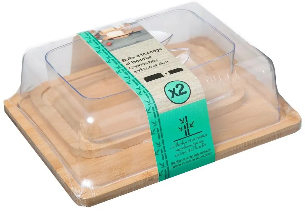 CHEESE AND BUTTER BOX vaj és sajt tároló doboz bambuszból