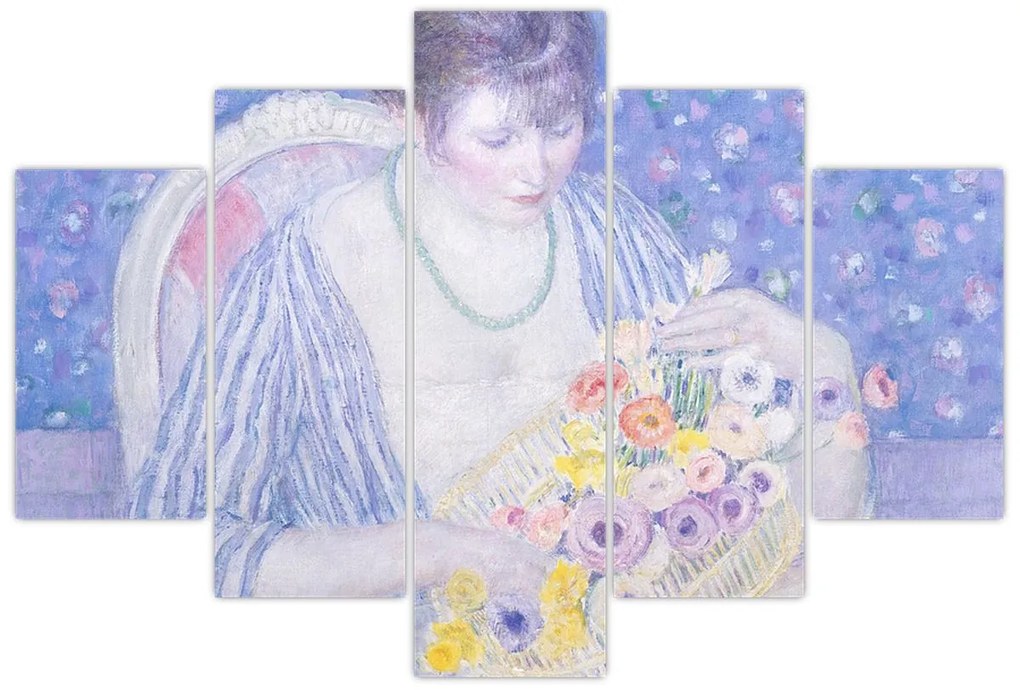 Kép - Frederick Carl Frieseke,  The Basket of Flowers, reprodukciók (150x105 cm)