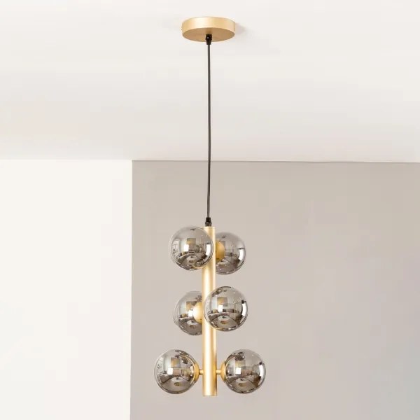 Brilagi - LED Csillár zsinóron MILLA 6xG9/3W/230V arany/füstös