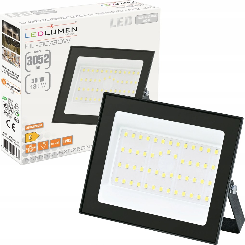 Led fényvető 30W Kültéri IP65 4000K 3052lm Halogén lámpa Reflektor