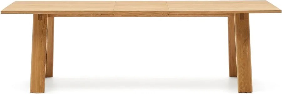 Bővíthető étkezőasztal tölgyfa dekoros asztallappal, hosszabbító asztallappal 95x200 cm Arlen – Kave Home