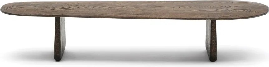 Sötétbarna tölgyfa dohányzóasztal 64x146 cm Pirita – Kave Home