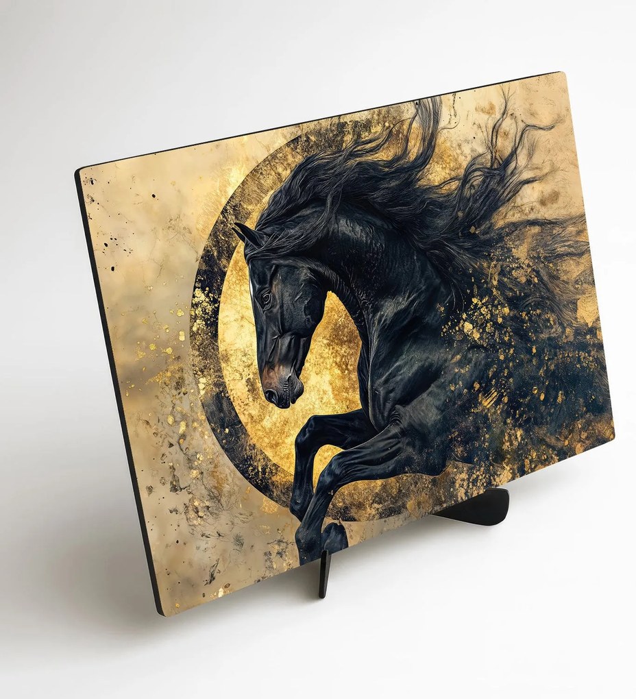 DUBLEZ | Fából készült kép - Vágtázó musztáng