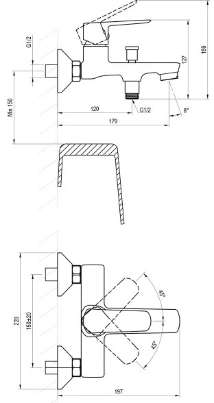 Ravak X070473 - LIFE kádcsaptelep, fényes króm