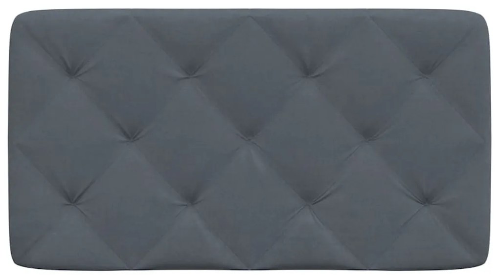 sötétszürke bársony fejtámla párna 80 cm