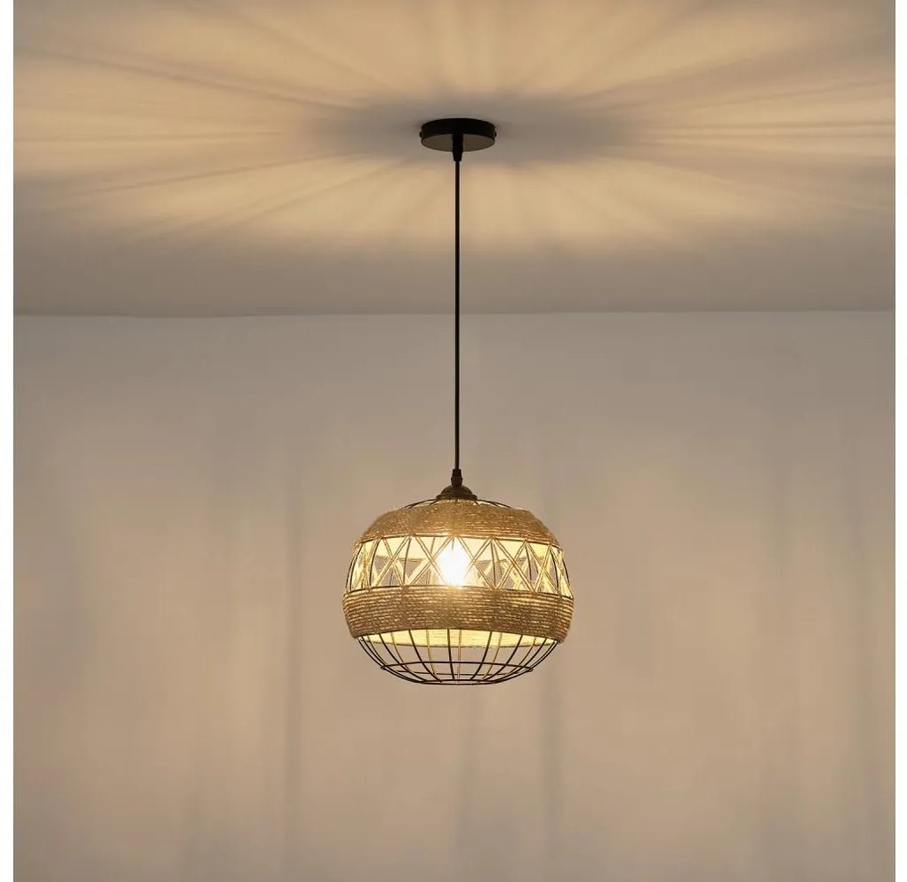 Csillár zsinóron 1xE27/15W/230V bézs